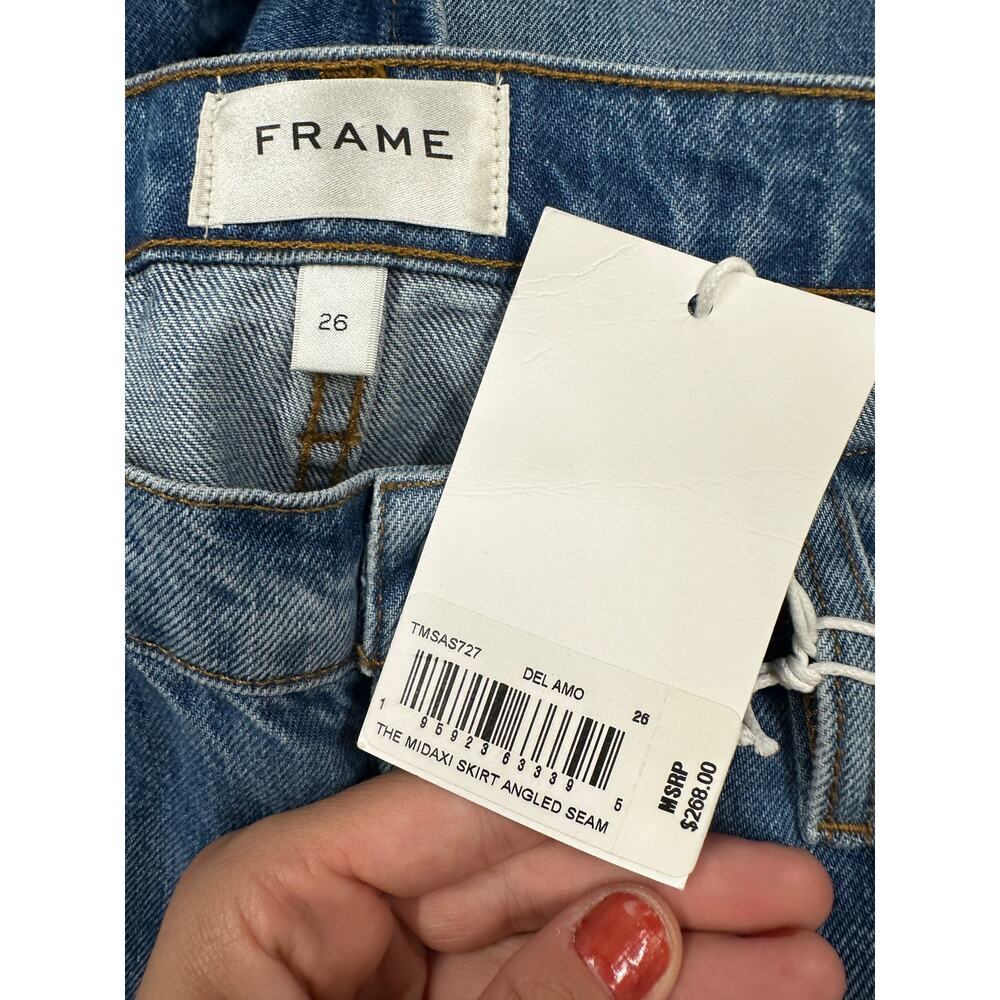 FRAME DENIM NWT The Midaxi Denim Midi Skirt with Angle Seam // 26 - Picture 5 of 10